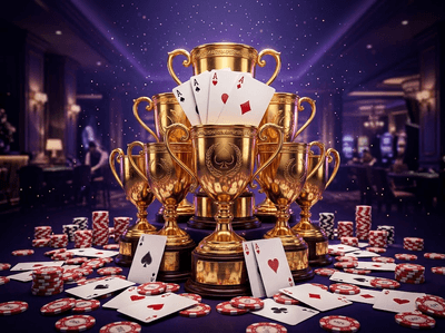 A high-end digital casino display featuring luxury slots and gaming elements